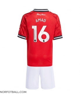 Billige Fotballdrakt Manchester United Amad Diallo #16 Replika Hjemmedraktsett Barn 2025-26 Kortermet (med bukser)